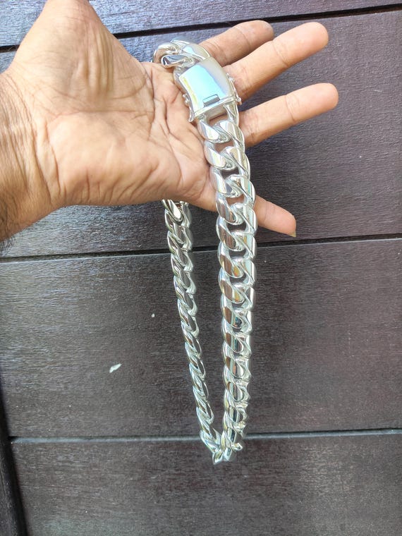 Handmade 999 Silver Curb Chain Necklace: Heavy Chunky Link - Etsy