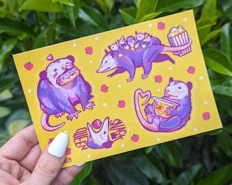Snack Queen Possums Vinyl Sticker Sheet