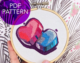 PDF Pattern Candy Hearts - Embroidery Pattern