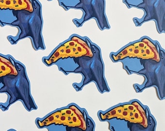Pizza Crow Vinyl Sticker (Weather-Proof)