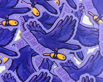 Crow With Corndog Vinyl Sticker: Best Day Ever Art (Weather-Proof)