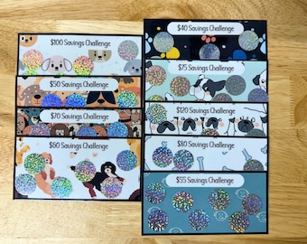 Dog Scratch Off Savings Binder, 650 Dollar Savings, 9 Scratch Off Cards, Savings Challenge, Cash Stuffing Envelopes