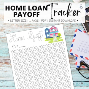 Home Mortgage Payoff, House Printable Savings Goal, Money Challenge, Budget Tracker, Dave Ramsey, Financial Peace, Live Like No One Else