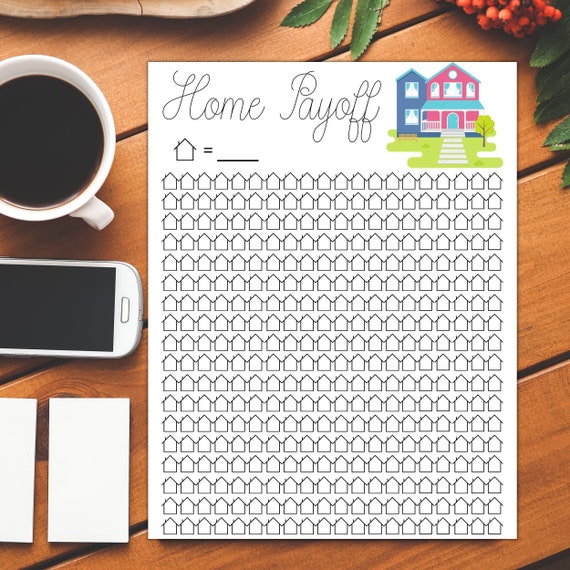 Home Mortgage Payoff Tracker: House Savings Goal (Digital Download)