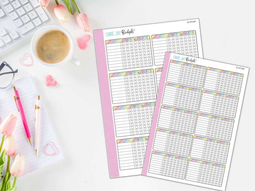 Weekly Habit Tracker Stickers: Planner, Journal, Goal Tracking - Etsy