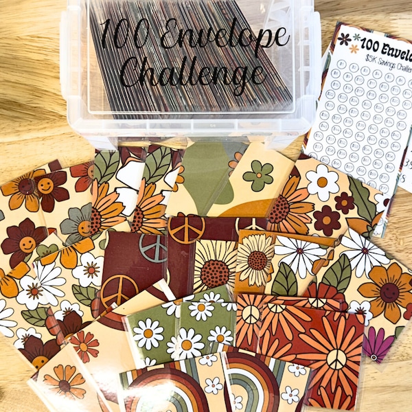 10K Savings Challenge Kit | Money Saving Challenge | 100 Envelope Challenge | 100 Cash Envelope Box| 100 Envelope Challenge Kit