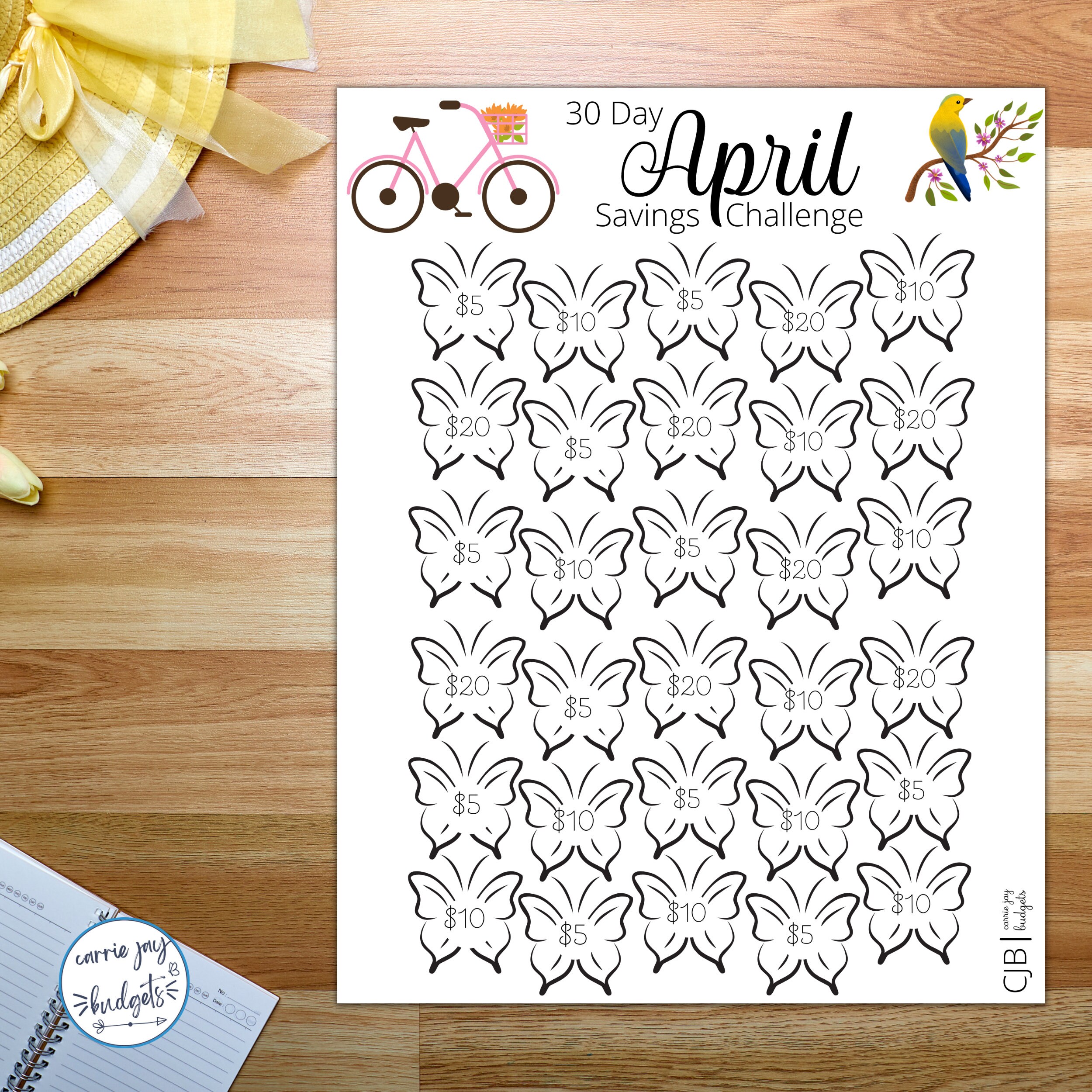 30 Day April Savings Challenge Printable Goal and Guide | Etsy
