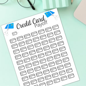 Seguimiento imprimible de pagos de tarjetas de crédito, objetivo imprimible, desafío monetario, seguimiento de presupuesto, Dave Ramsey, finanzas, viva como nadie más