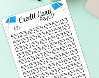 Kreditkartenauszahlung druckbarer Tracker, druckbares Ziel, Geld Herausforderung, Budget Tracker, Dave Ramsey, finanziell, leben wie kein anderer