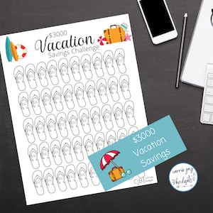 Vacation Savings Challenge, Save 3000 Money Challenge, Vacation Savings Tracker, Cruise Savings