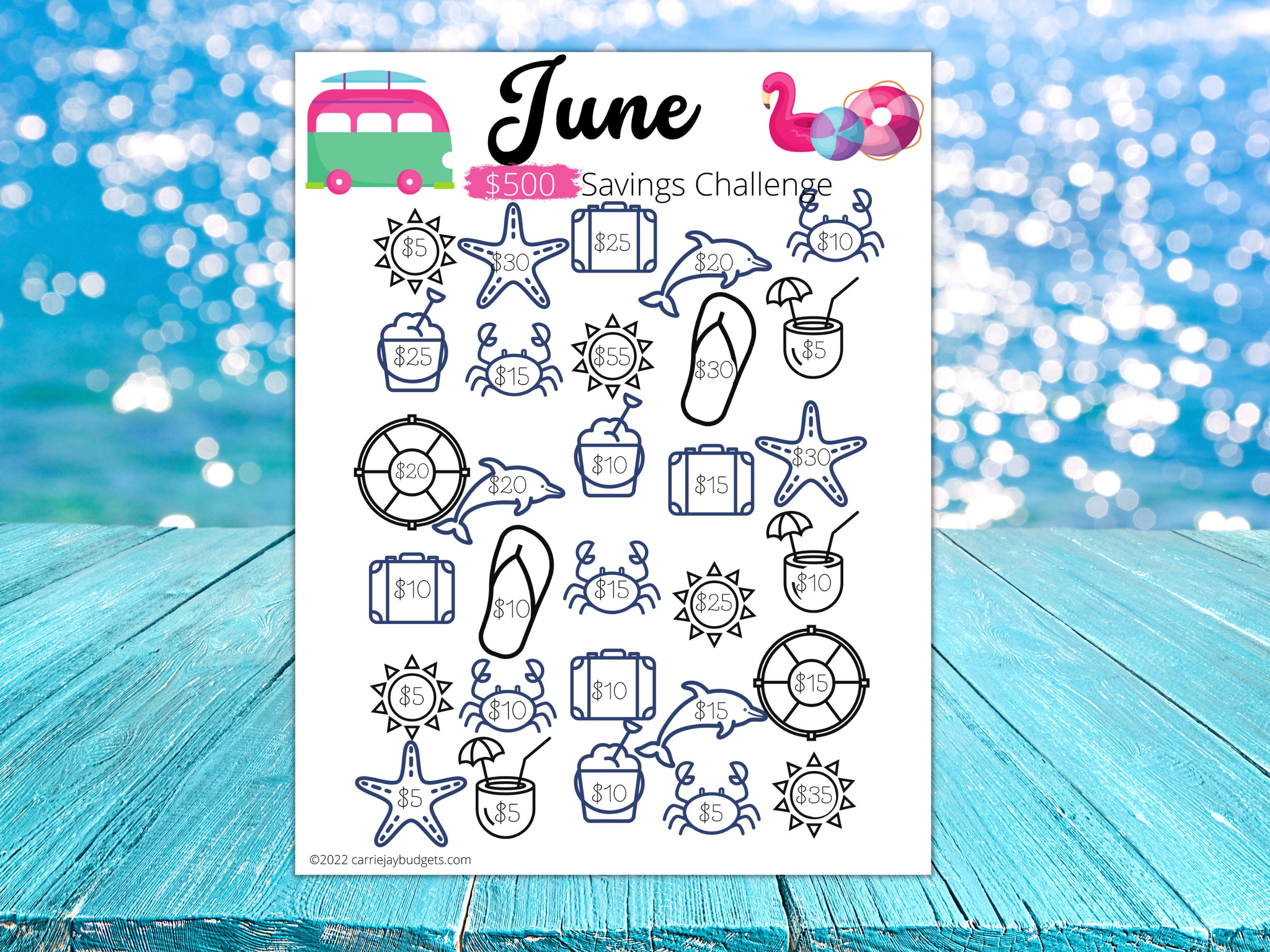 30 Day June Savings Challenge Printable Goal and Guide Etsy Canada