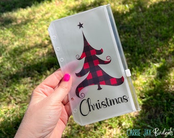 Holiday Savings Challenge Tracker and Christmas Tree A6 Zipper Envelope | Budget Binder | Cash Envelope Savings | Dave Ramsey