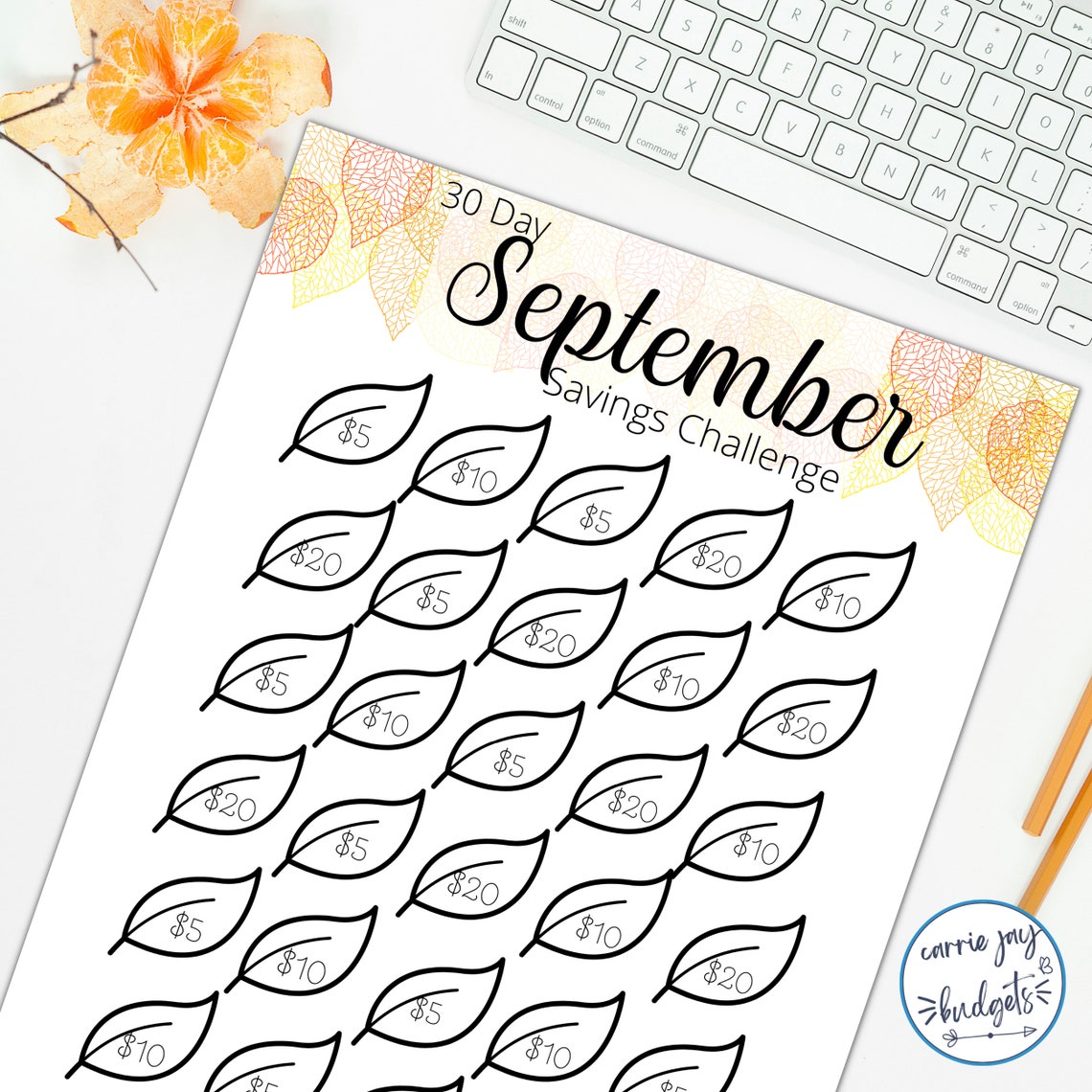 30 Day September Savings Challenge Printable Goal and Guide - Etsy