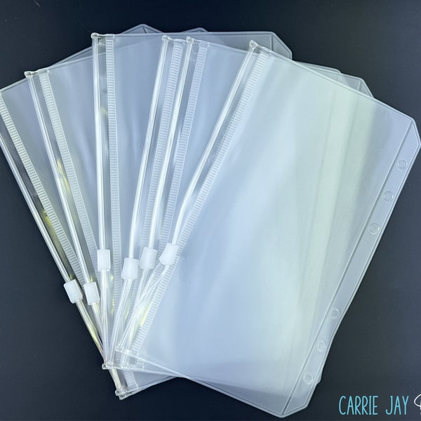 A6 Cash Envelopes | Budget Binder Plastic Envelopes | 6 Hole Zipper Binder | Cash Envelope System | Money Envelopes