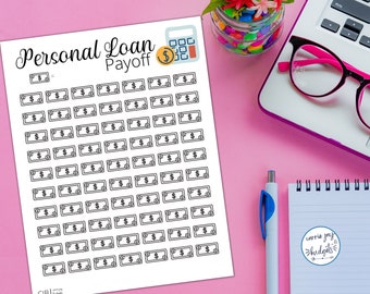 Personal Loan Payoff druckbarer Tracker, druckbares Ziel, Geld Herausforderung, Budget Tracker, Dave Ramsey, finanziell, leben wie kein anderer