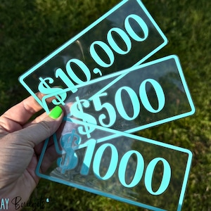Placeholder Slips Cash Stuffing Laminated Vinyl 50/100/1K/5K/10K | Cash Budgeting | Savings Challenge | Sinking Funds