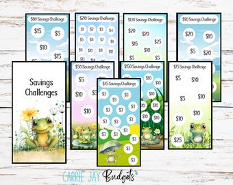 A6 Savings Challenge Low Income | Set of 8 Mini Savings Challenge Trackers | Savings Challenge Bundle | Fits A6 Savings Binder | Save 800
