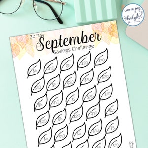 30 Day September Savings Challenge, Printable Goal and Guide, Money ...