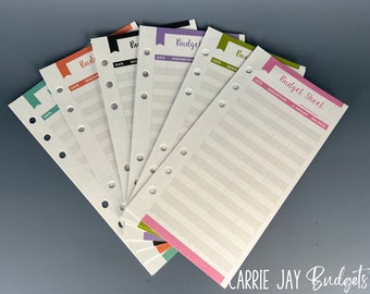 a6 Budget Sheet | Budget Tracker Sheet for a6 Binder | Budget Breakdown Sheet