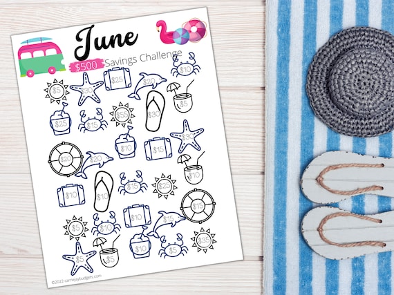 30 Day June Savings Challenge Printable Goal and Guide - Etsy