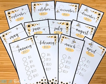 2026 Friday Monthly Savings Challenge Trackers Set of 12 | Savings Challenge Starter Set  | Trackers and Envelopes Only