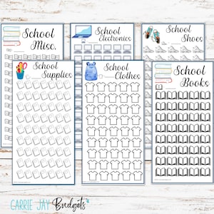 Back to School Savings Challenge Trackers Fits A6 Budget Binders | Savings Challenge Bundle | Set of 6
