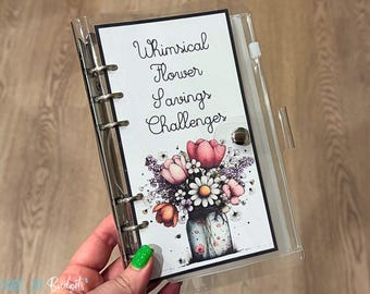 Desafío de ahorro floral para personas de bajos ingresos (A6) / Juego de 8 mini cuadernos de seguimiento del desafío de ahorro / Paquete de desafío de ahorro / Carpeta de presupuesto de efectivo