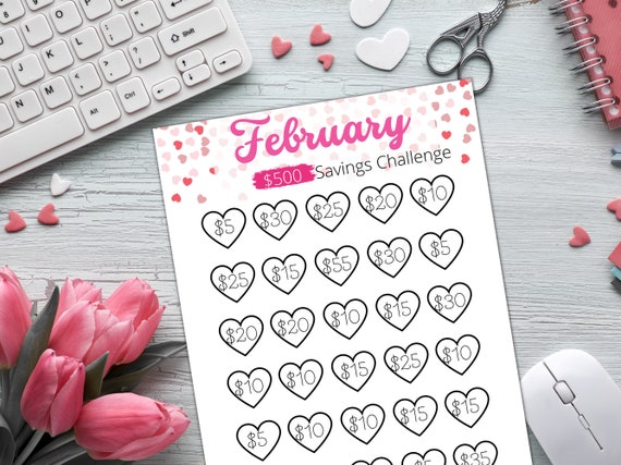 30 Day February Savings Challenge and Valentine's Day 