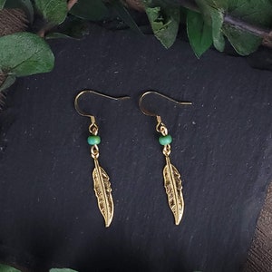 Gold Feather Earrings - Gold Plated