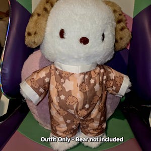Outfit Only - Puppy Dog Cookie Sleeper Kawaii Kitty Bunny Outfit for Stuffed Animals Build Bears Custom PJs Dessert