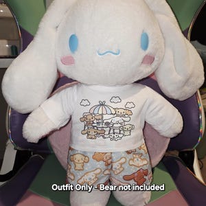 Outfit Only - Puppy Cute Kawaii Kitty Outfit for Stuffed Animals Build Bears Custom Mocha Cinnamon Rolls Heart Pajama Sleeper