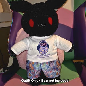 Outfit Only - Moth Cute PJs Kawaii Kitty Bunny Outfit for Stuffed Animals Build Bears Custom Embroidery Mothman Plush Cryptids