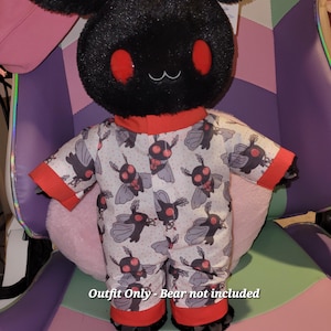 Outfit Only - Moth Sleeper Kawaii Kitty Bunny Outfit for Stuffed Animals Build Bears Custom Embroidery Lolita Gothic Lace Mothman Valentine