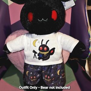 Outfit Only - Moth Mothman Cryptids PJs Sleeper Emo Goth Build Bear Stuffed Animal Plush Custom Clothes Space Stars