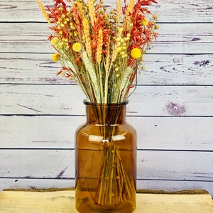 Large Amber Glass Bottle Vase