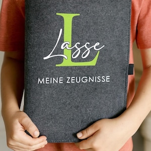 Zeugnishülle personalisiert "Name/Initialien" Dokumentenmappe / Zeugnismappe