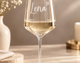 Weinglas Leonardo Puccini mit Namen / hochwertige Gravur Geschenk Hochzeit, Valentinstag, Geburtstag