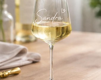 Weinglas Leonardo Puccini mit Namen / hochwertige Gravur Geschenk Hochzeit, Valentinstag, Geburtstag