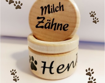 personalized milk tooth box for puppies/dogs