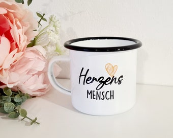 Emaille-Tasse Herzensmensch