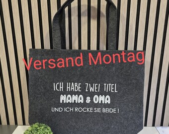 Filztasche / Einkaufstasche Mama/Oma , Geschenk zu Muttertag