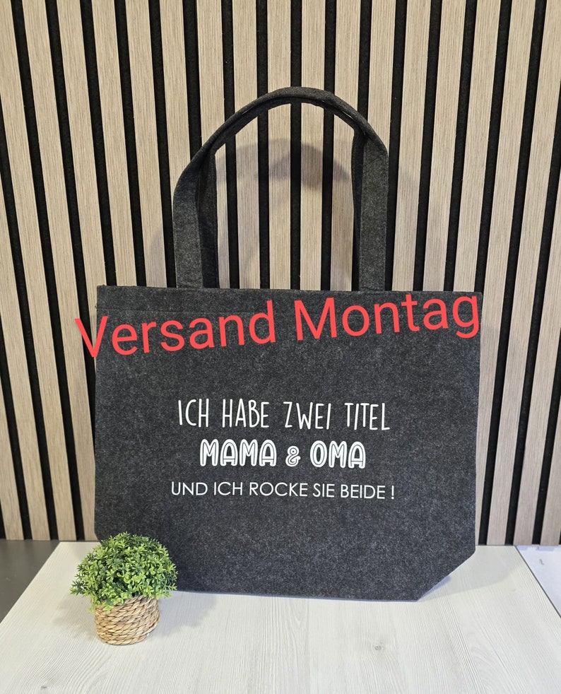 Filztasche / Einkaufstasche Mama/Oma , Geschenk zu Muttertag Bild 1