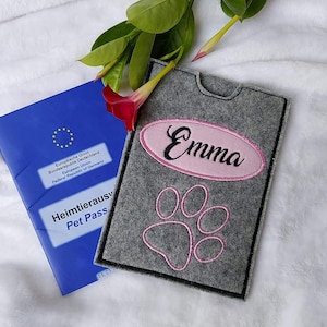 Hülle für den Heimtierausweis personalisiert in verschiedenen Designs / Hundezubehör / Tierbedarf
