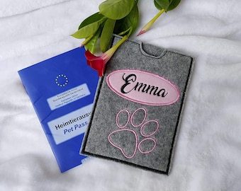 Personalized pet passport cover, various designs, gift for dog owners / dog moms