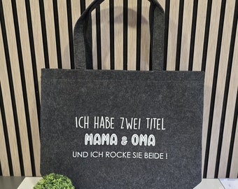 Filztasche / Einkaufstasche Mama/Oma , Geschenk zu Muttertag