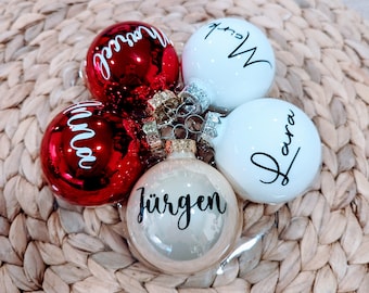 personalized Christmas bauble / Christmas tree bauble in various colors
