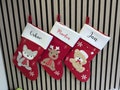 personalized Santa Claus boots in various colors and designs / Christmas socks / Santa Claus stockings with names