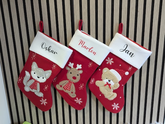 personalisierte Nikolausstiefel verschiedene Farben & Designs / Weihnachtssocke / Nikolausstrumpf mit Namen