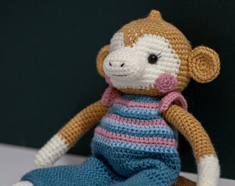 Whimsical monkey toy - Handmade Crochet toy - amigurumi