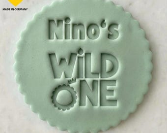 Wild One Cookie Stamp – personalized fondant stamp for a 1st birthday